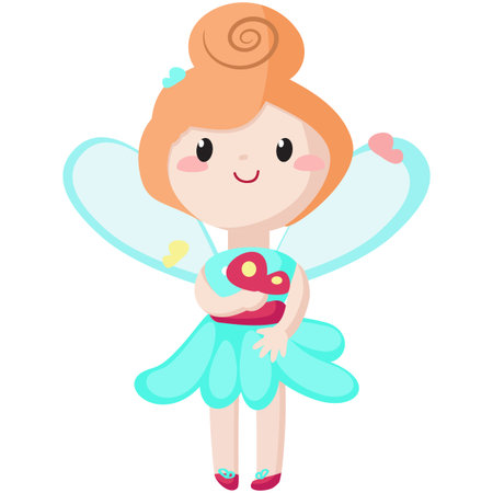 Cute fairy vector illustration cartoon magic girlのイラスト素材