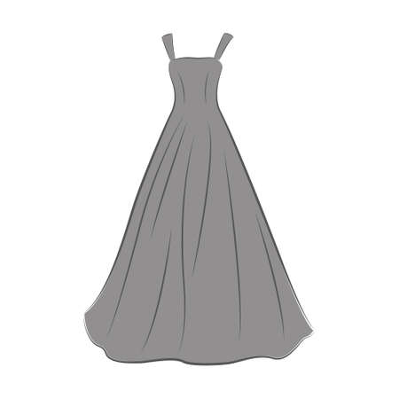 Beautiful wedding dress isolated on white background.の写真素材