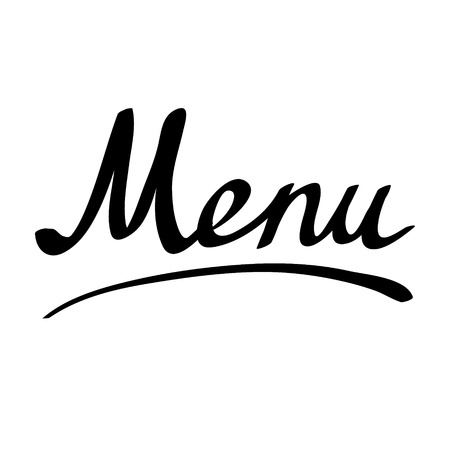 Hand written word Menu, handmade brush lettering. Vector illustration.のイラスト素材