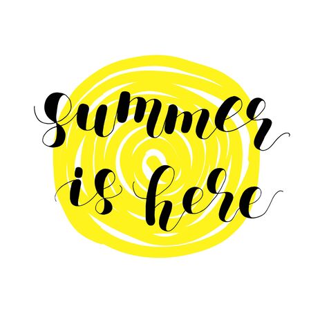 Summer is here. Lettering illustration.のイラスト素材