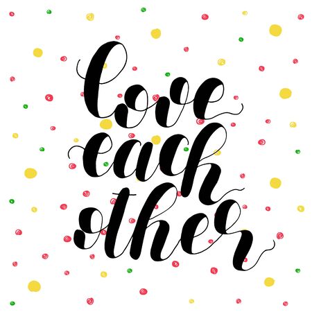 Love each other. Lettering illustration.のイラスト素材