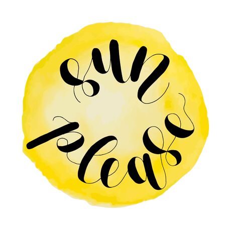 Sun please. Lettering illustration.のイラスト素材