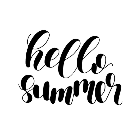 Hello summer. Lettering illustration.のイラスト素材