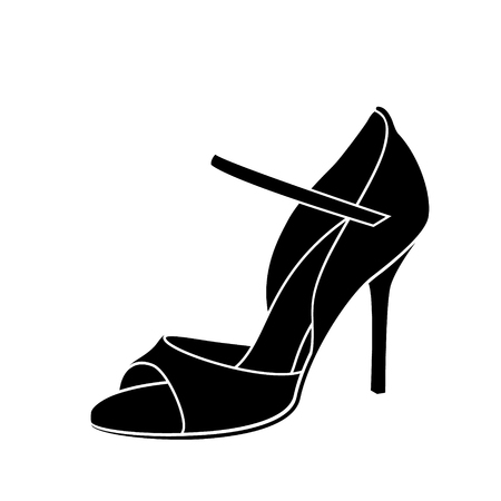Elegant sketched woman s shoe for Argentine tango dancing.のイラスト素材