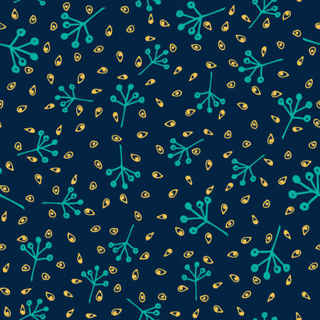Vintage floral seamless pattern on navy background.の写真素材