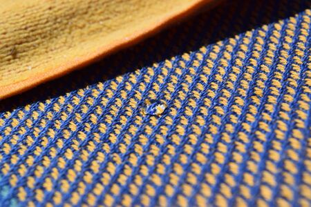 Water droplet on a beach towelの写真素材