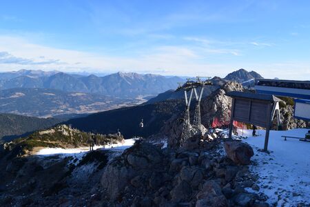 Ski resort without much snowの写真素材