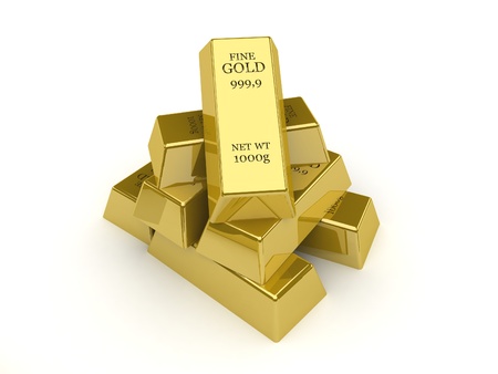 Gold bars  Concept 3D illustration の写真素材