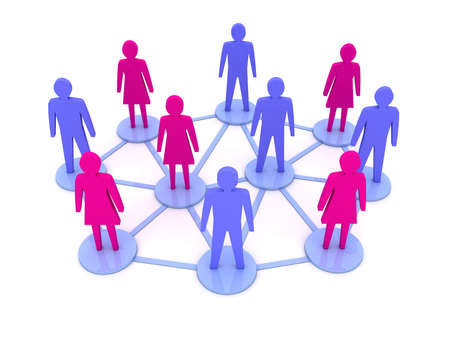 People connections  Social Network  Concept 3D illustration