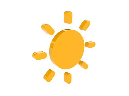 Sun icon over white background. Concept 3D illustration.の写真素材