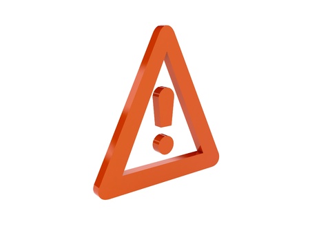 Warning icon over white background. Concept 3D illustration.の写真素材