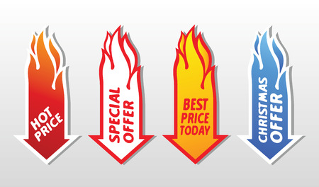Special offer flaming arrow symbols. のイラスト素材