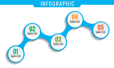 Simply infographic, five steps template.のイラスト素材
