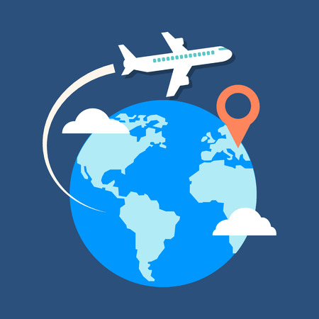 Travel, destination concept. Flat design stylish. Isolated on color backgroundのイラスト素材