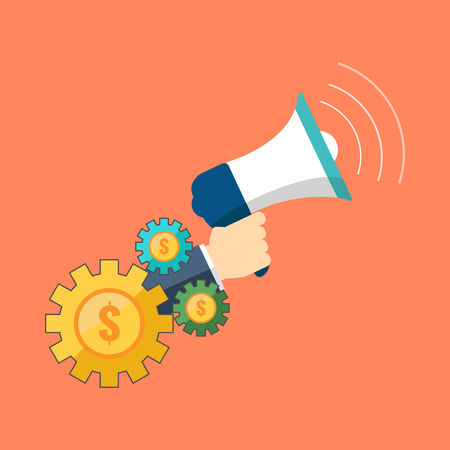 Promotion, marketing concept. Flat design stylish. Isolated on color backgroundのイラスト素材