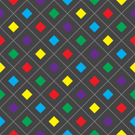 Abstract geometric seamless pattern. Black and colored squares. Vector Illustrationのイラスト素材