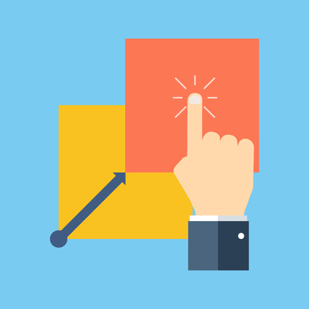 Data copy concept. Flat design. Isolated on color backgroundのイラスト素材