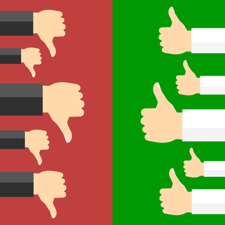 Positive and negative feedback concept. Vector illustrationのイラスト素材