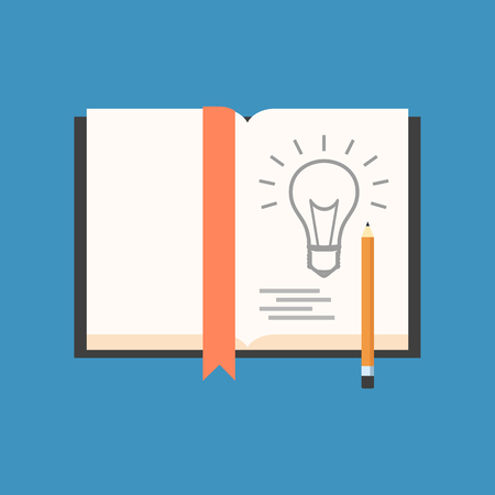 Sketch new idea concept. Flat design. Isolated on color backgroundのイラスト素材