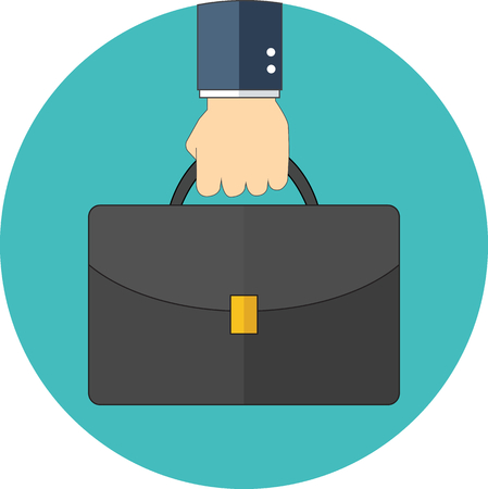 Portfolio concept. Flat design. Icon in turquoise circle on white backgroundのイラスト素材