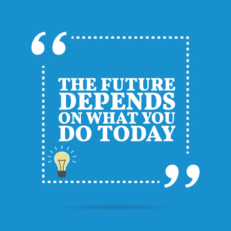 Inspirational motivational quote. The future depends on what you do today. Simple trendy design.のイラスト素材