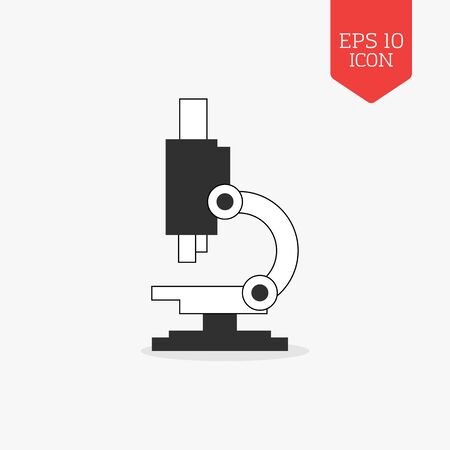 Microscope icon. Flat design gray color symbol. Modern UI web navigation, sign. Illustration elementのイラスト素材
