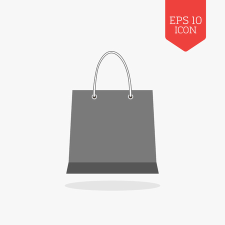Shopping bag icon. Flat design gray color symbol. Modern UI web navigation, sign. Illustration elementのイラスト素材