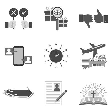Set of icons and symbols in trendy flat style isolated on white background. Vector illustration elements for your web site design, logo, app, UI.のイラスト素材