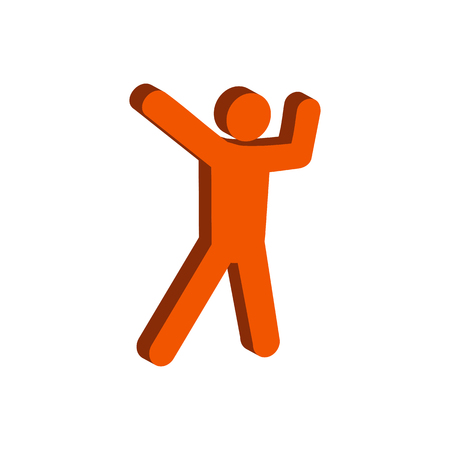 Dance symbol. Flat Isometric Icon or Logo. 3D Style Pictogram for Web Design, UI, Mobile App, Infographic. Vector Illustration on white background.のイラスト素材