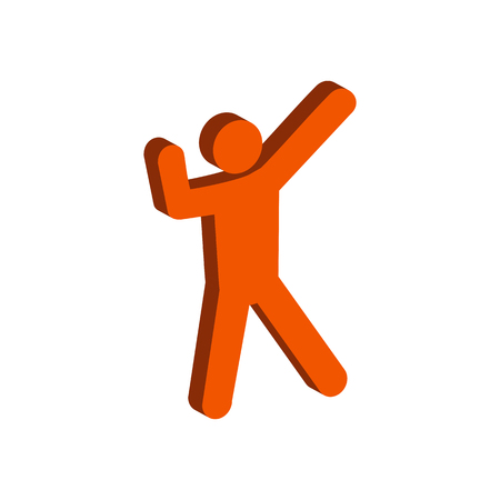 Dance symbol. Flat Isometric Icon or Logo. 3D Style Pictogram for Web Design, UI, Mobile App, Infographic. Vector Illustration on white background.のイラスト素材