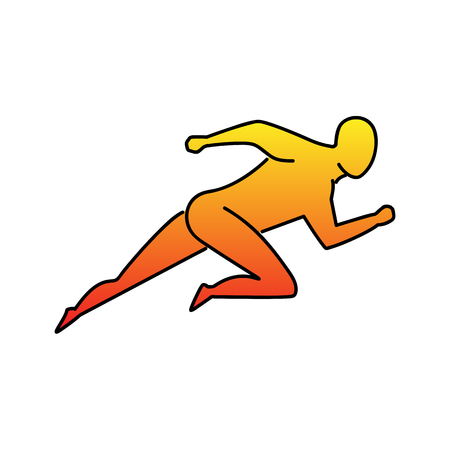 Running man symbol. Energy and competition conceptのイラスト素材