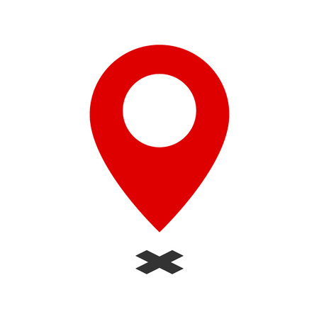 Map Pointer symbol. Flat Icon or Logo for Web Design, UI, Mobile App, Infographic. Vector Illustration on white background.のイラスト素材