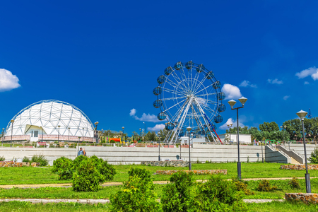 Key kamyshinskoe plateau, Novosibirsk, Siberia, Russia - August 2, 2017: the Large Novosibirsk planetarium. Astronomical Parkのeditorial素材