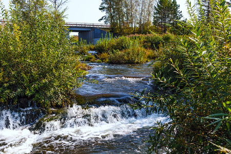 Suenginskiy waterfall. Gold river Suenga, Maslyaninsky district, Novosibirsk oblast, Siberia, Russiaの写真素材