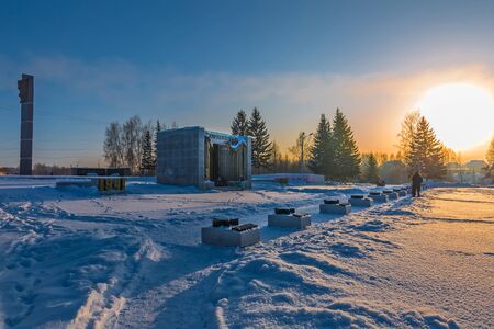 Berdsk, Novosibirsk oblast, Siberia, Russia - January 2, 2018: victory Park dedicated to WWII 1941-1945のeditorial素材
