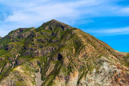 View of the mountain slopes near the village of Inya. Ongudai district, Altai Republic, South...