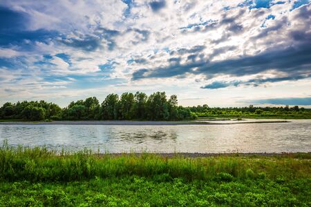 Lower Katun at the entrance to the Republic of Altai.South Siberia, Altai Republic, Russiaのeditorial素材