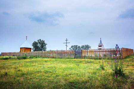 Lushniki village, suzunsky district, Novosibirsk region, Western Siberia, Russia-July 24, 2019: memorial complex for those killed in world war II 1941-1945のeditorial素材