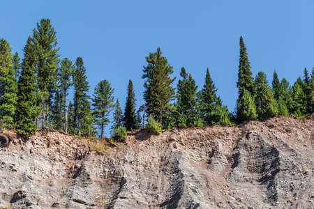 Sand quarry near the iogach river. Turochaksky district, South of Western Siberia, Altai Republic,...