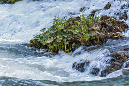Suenginsky cascade waterfall on the gold-bearing Sueng River. Maslyaninsky district of the...