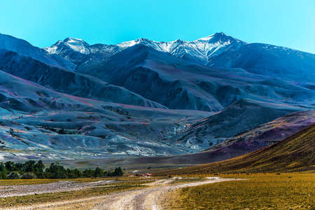 Altai Mountains near the village of Chagan-Uzun. Kosh-Agachsky District of the Altai Republic, Southern Siberia, Russiaの写真素材