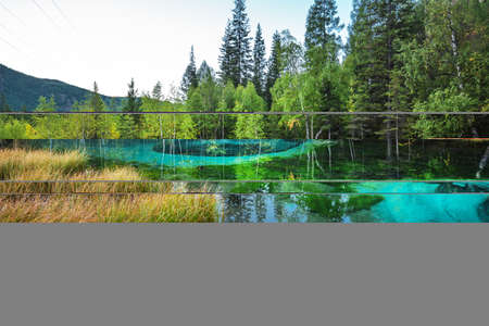 Geyser Lake is a landmark of the Altai Mountains. Ulagan district, Altai Republic, South of Western Siberia of Russia.の写真素材