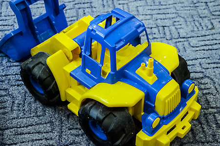 small blue children plastic tractor toy