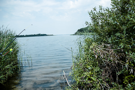 beautiful river in central russiaの写真素材