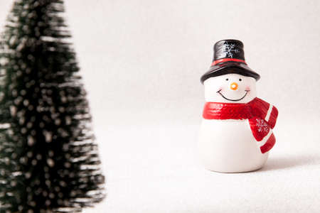 Snow man on white backgroundの写真素材