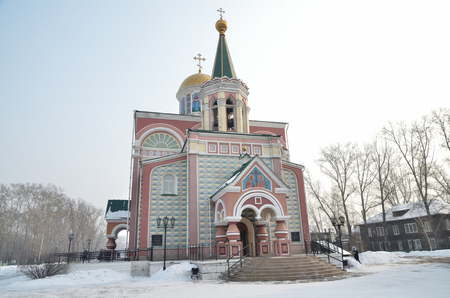 Temple of Equal to the Apostles Constantine and Helena. Abakan. Russiaの写真素材