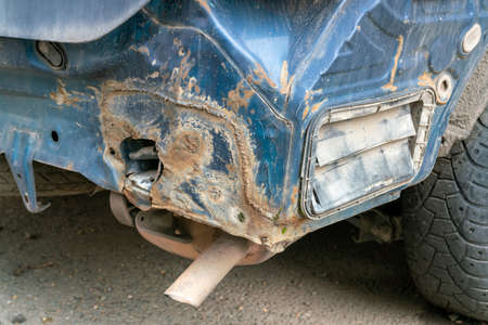 Poor quality welding car repairの写真素材