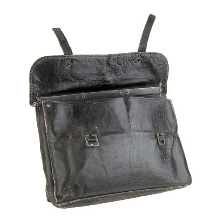 The old torn portfolio. It was used for transportation of documentsの写真素材