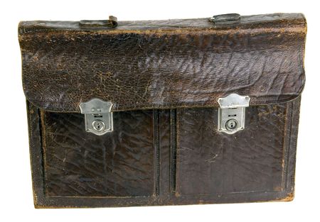 The old torn portfolio. It was used for transportation of documentsの写真素材