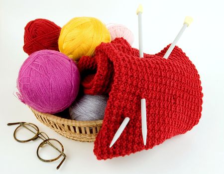 Yarn for knitting. Knitting at many people is a hobby